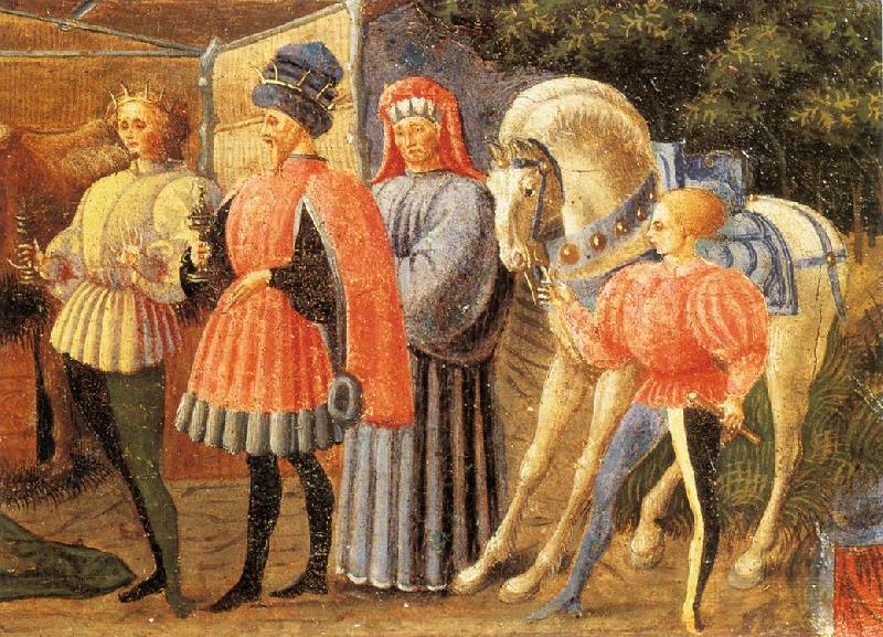 UCCELLO, Paolo Adoration of the Magi (Quarate predella, detail) qt oil painting image